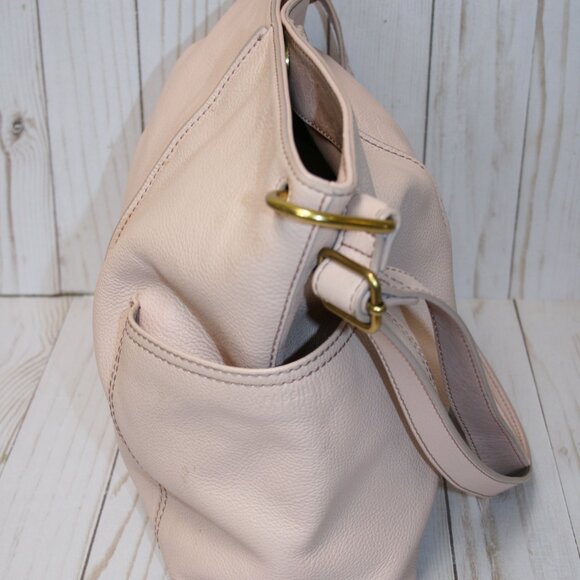 Fossil Lane Handbag Pale Pink Pebble Leather Shoulder/Hobo Bag - Picture 2 of 7